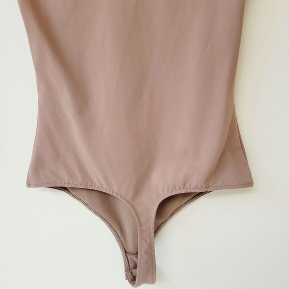 Free People Thong Bodysuit Shorts Sleeves Purple Square Neck Size SP - Picture 7 of 12